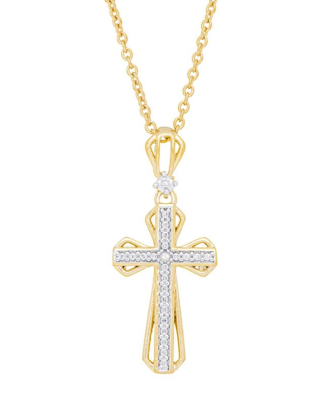 Macys Womens Diamond Accent Cross Pendant Necklace Product Image