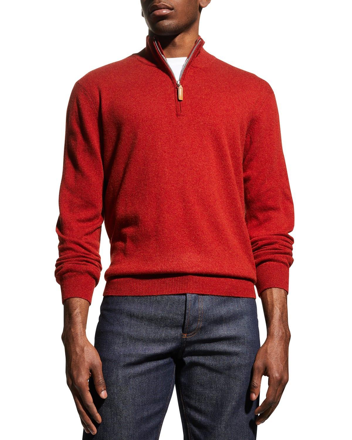 Mens Wool-Cashmere 1/4-Zip Sweater Product Image