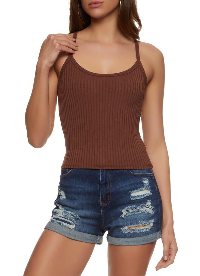 Womens Ribbed Knit Scoop Neck Cami Product Image