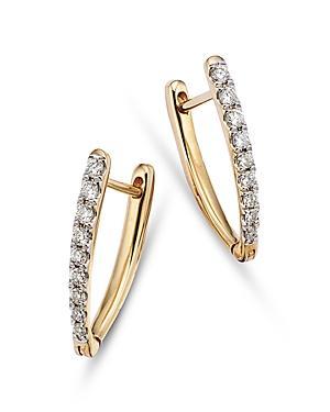 Bloomingdales Diamond V Hoop Earrings in 14K Yellow Gold, 0.20 ct. t. w. - 100% Exclusive Product Image