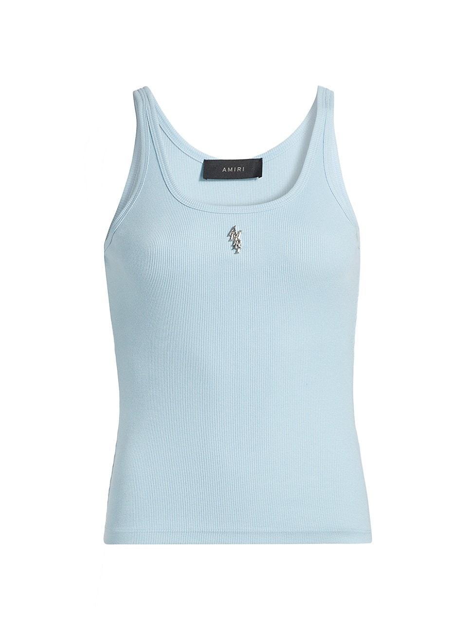 Womens Amiri Rib-Knit Stacked Logo Tank product image