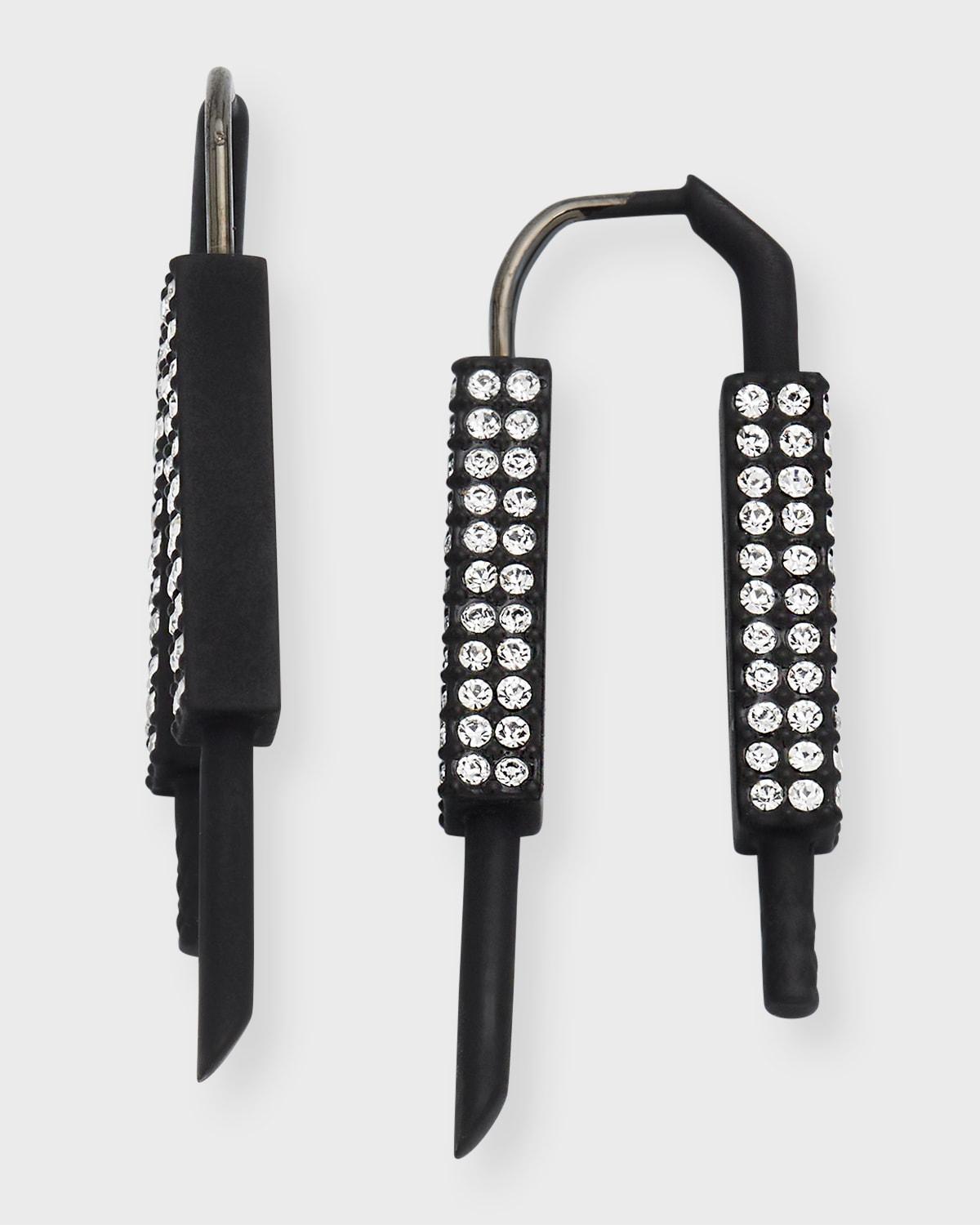 Men's U Lock Earrings with Crystals Product Image