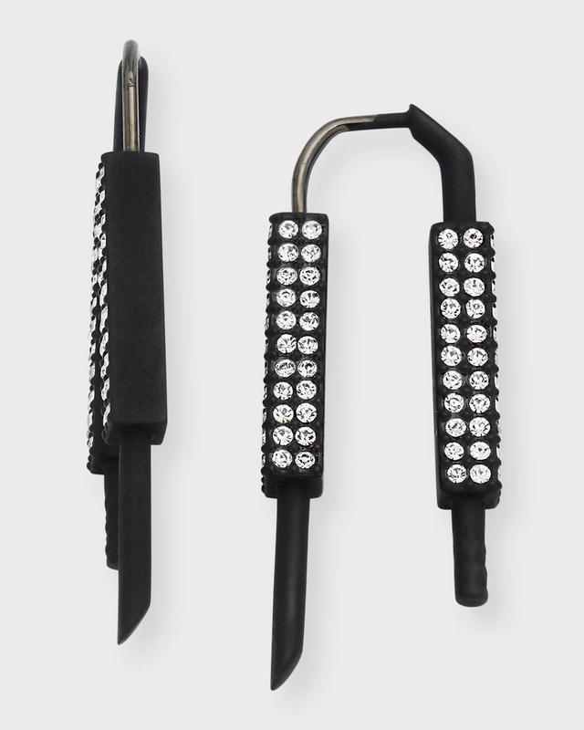 Mens U Lock Earrings with Crystals Product Image