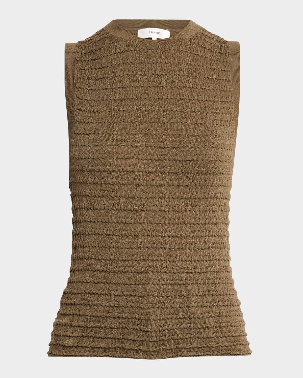 Smocked Sleeveless Crewneck Top Product Image