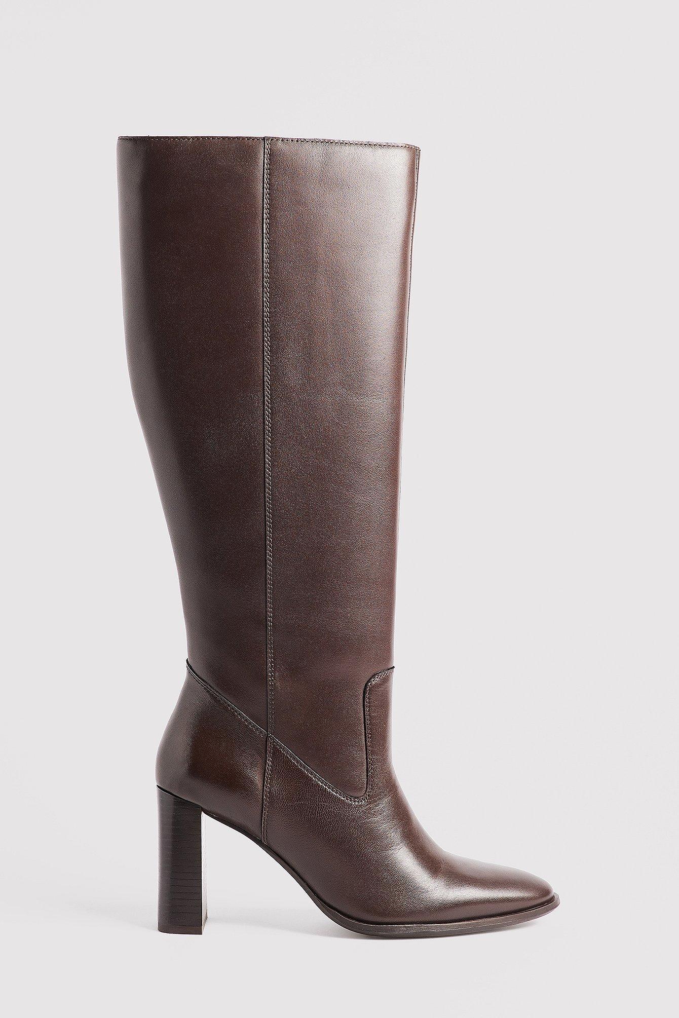 Knee High Leather Rounded Toe Boots product image