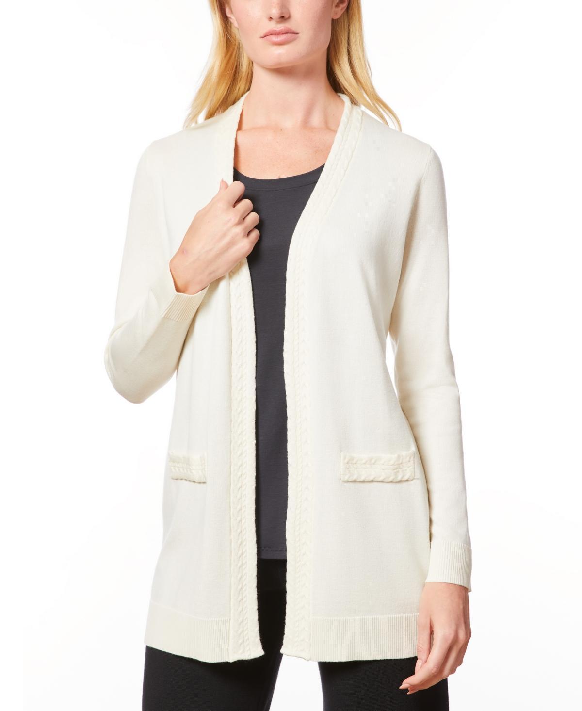 Melissa Paige Womens Braided-Trim Open-Front Cardigan, Regular & Petites Product Image