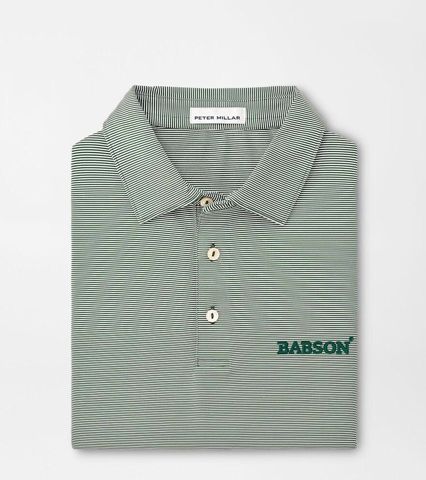 Peter Millar Mens Babson Jubilee Stripe Performance Polo | Color: Green | Size: XL Product Image