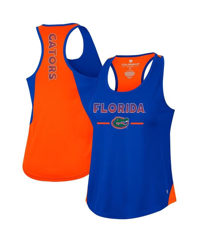 Womens Colosseum Royal Florida Gators Sachs 2-Hit Scoop Neck Racerback Tank Top Product Image