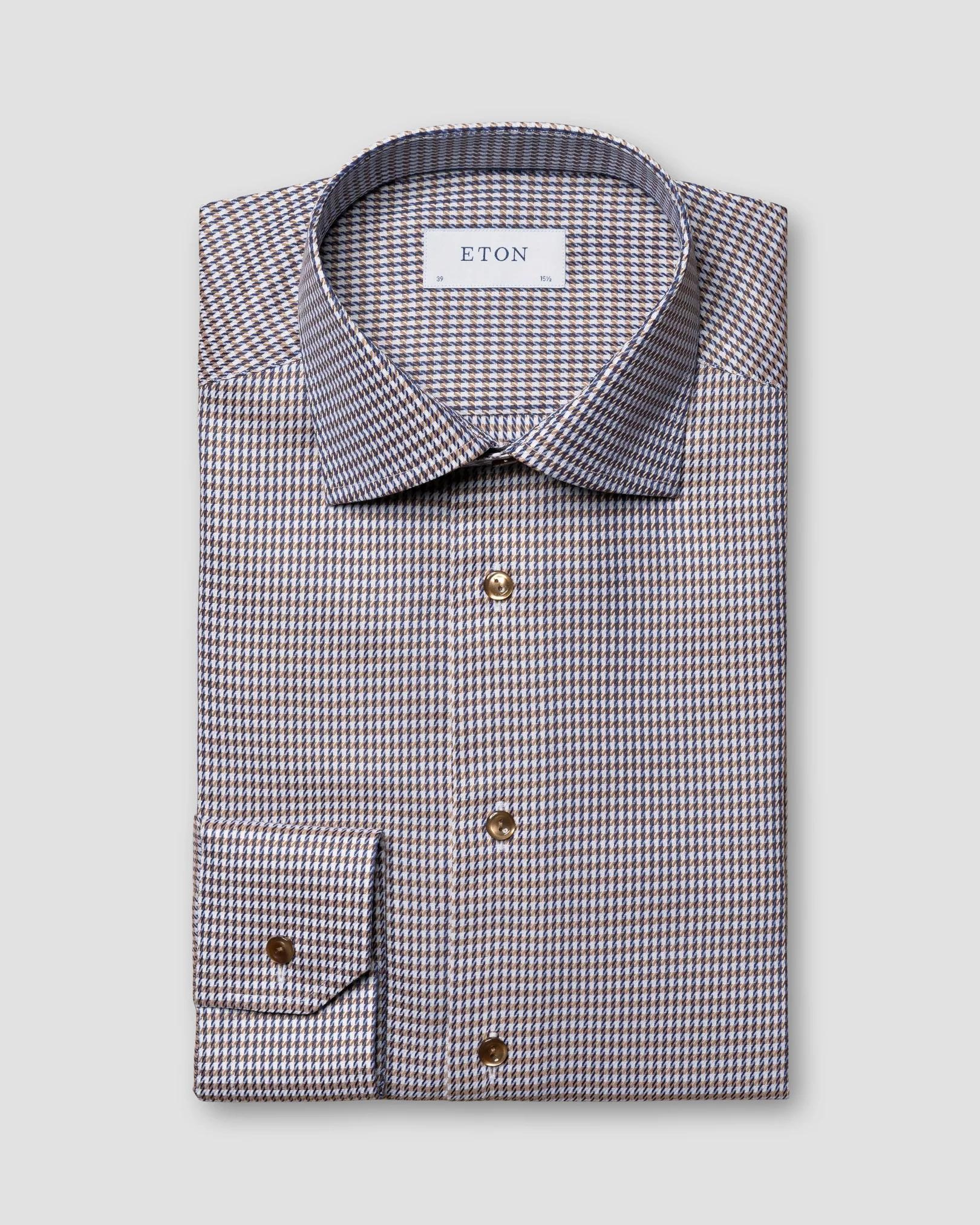 Eton Houndstooth Print Signature Twill Shirt Product Image