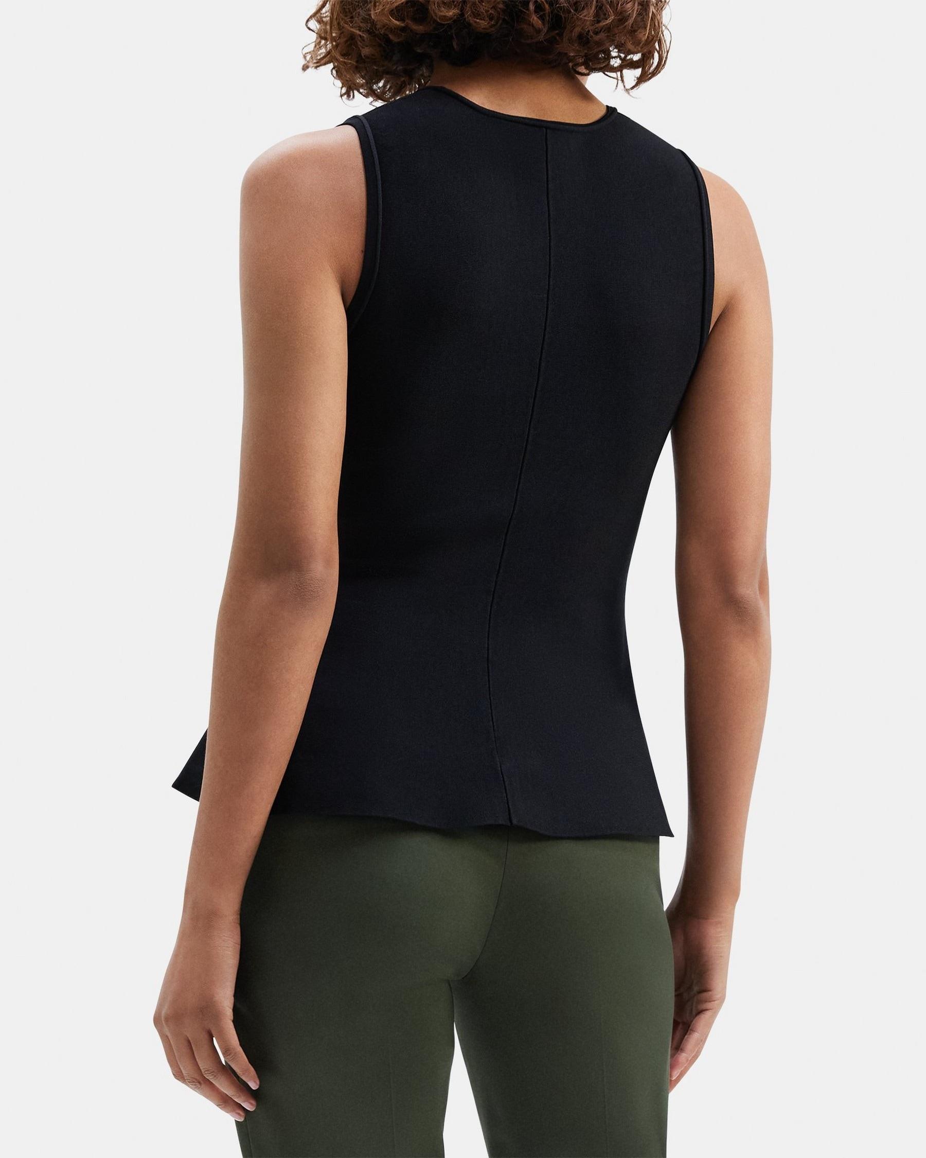 Sleeveless Peplum Top in Compact Stretch Knit Product Image