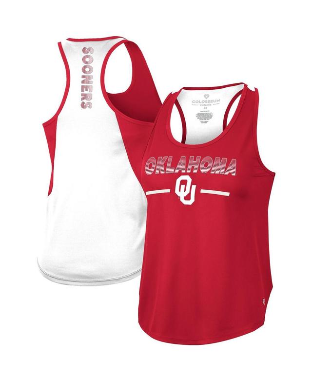 Womens Colosseum Crimson Oklahoma Sooners Sachs 2-Hit Scoop Neck Racerback Tank Top Product Image