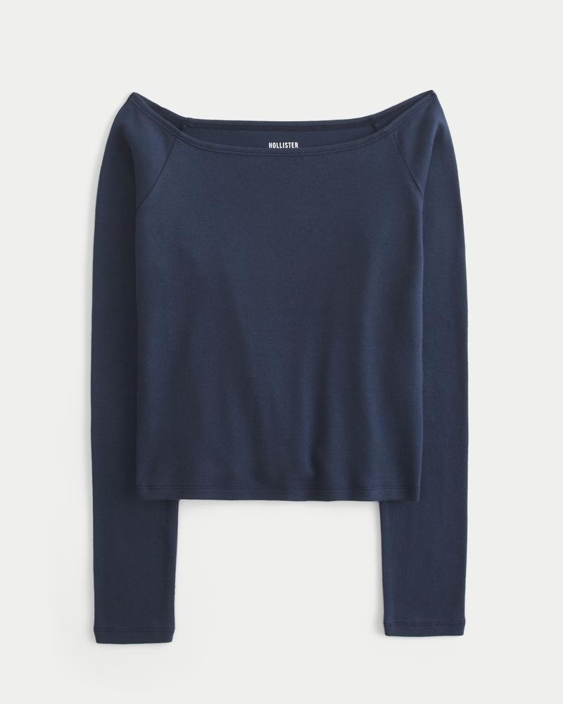 Long-Sleeve Off-the-Shoulder Top Product Image