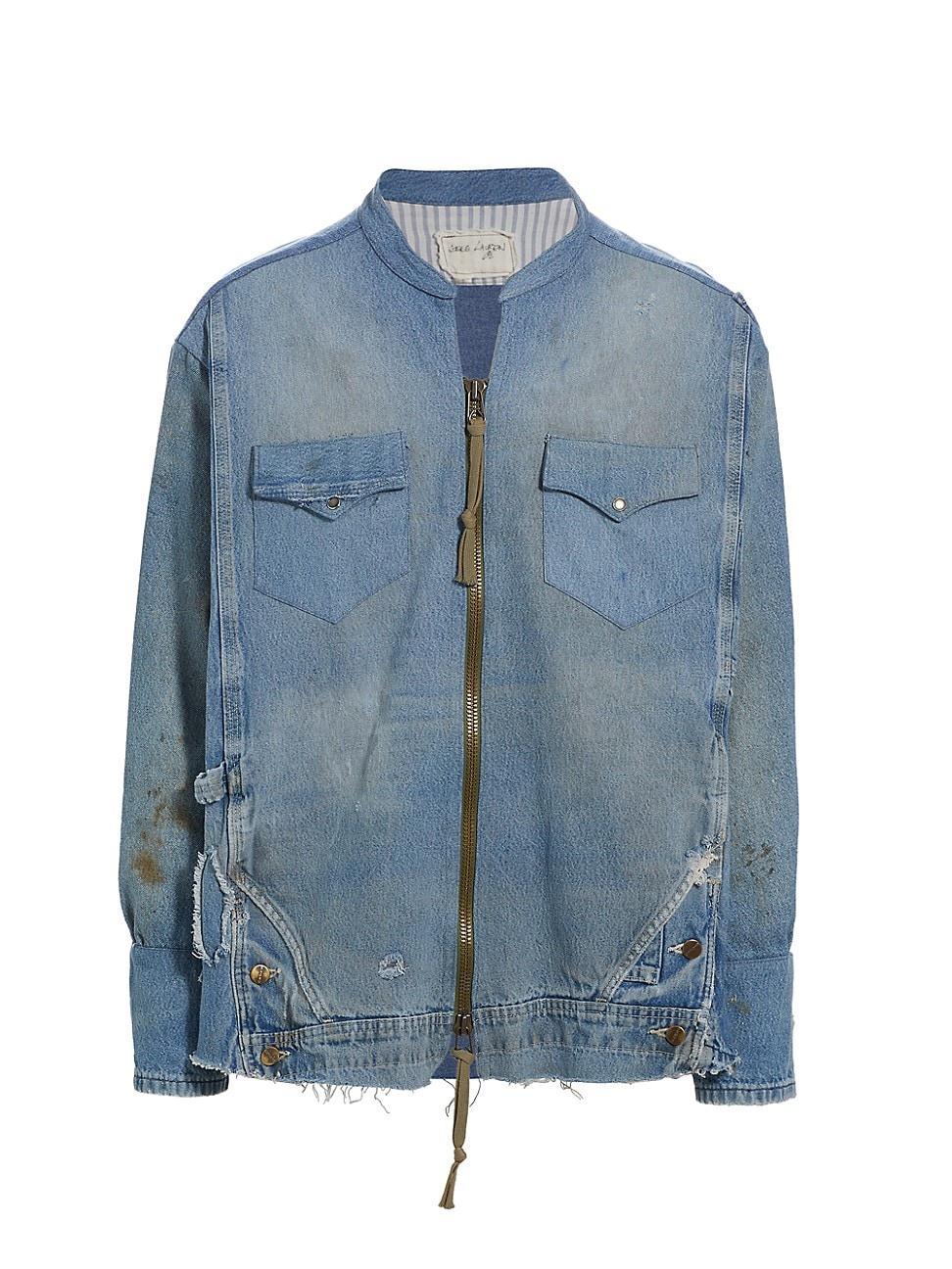 Mens Denim Western Zip Shirt Jacket Product Image