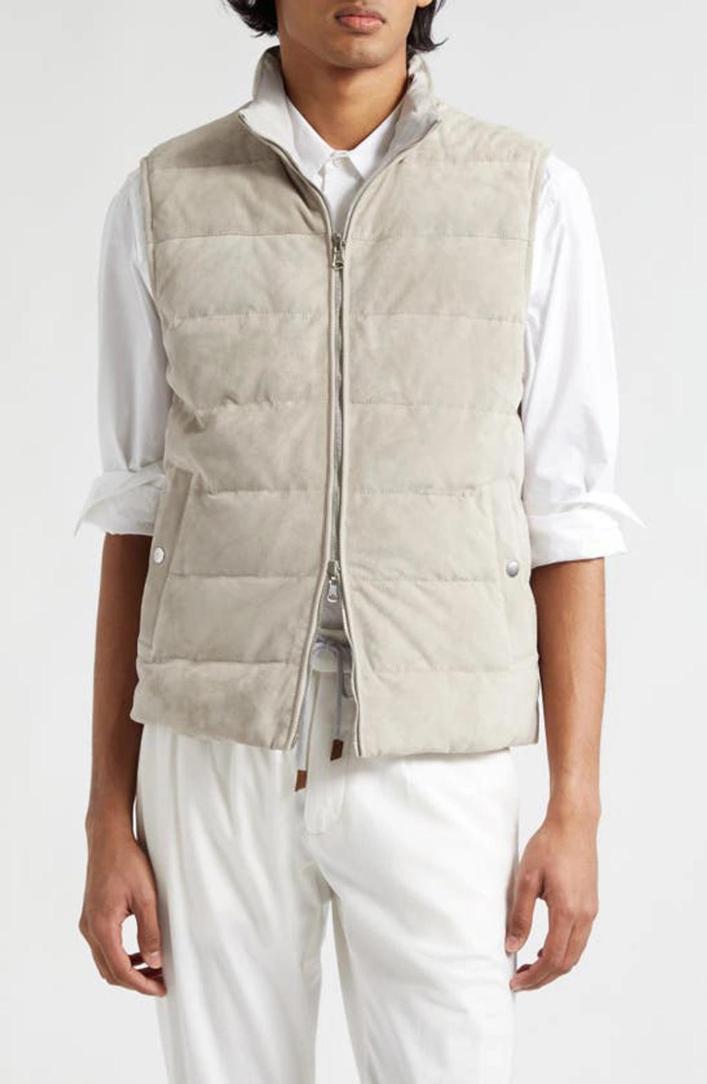 Down Reversible Vest In Grey Product Image