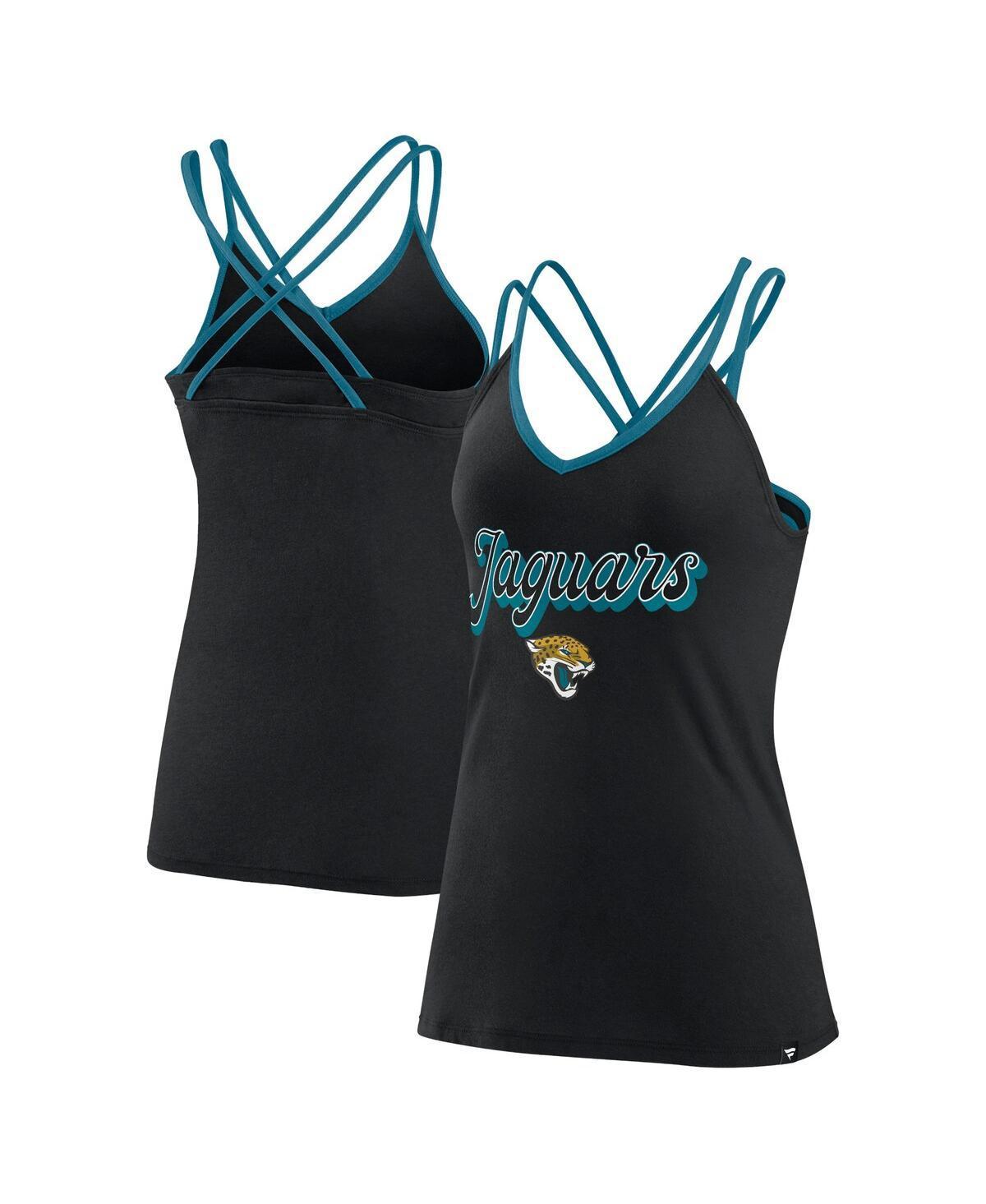 Womens Fanatics Branded Jacksonville Jaguars Go For It Strappy Crossback Tank Top Product Image