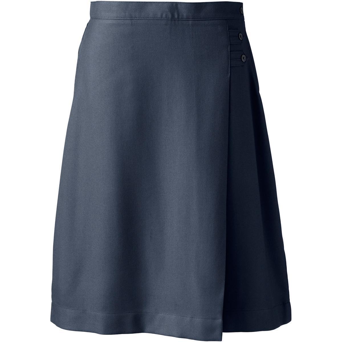 Womens Lands End Solid Below the Knee A-line Skirt Product Image