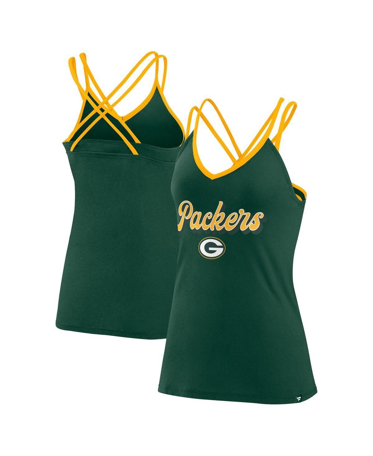 Womens Fanatics Branded Bay Packers Go For It Strappy Crossback Tank Top Product Image