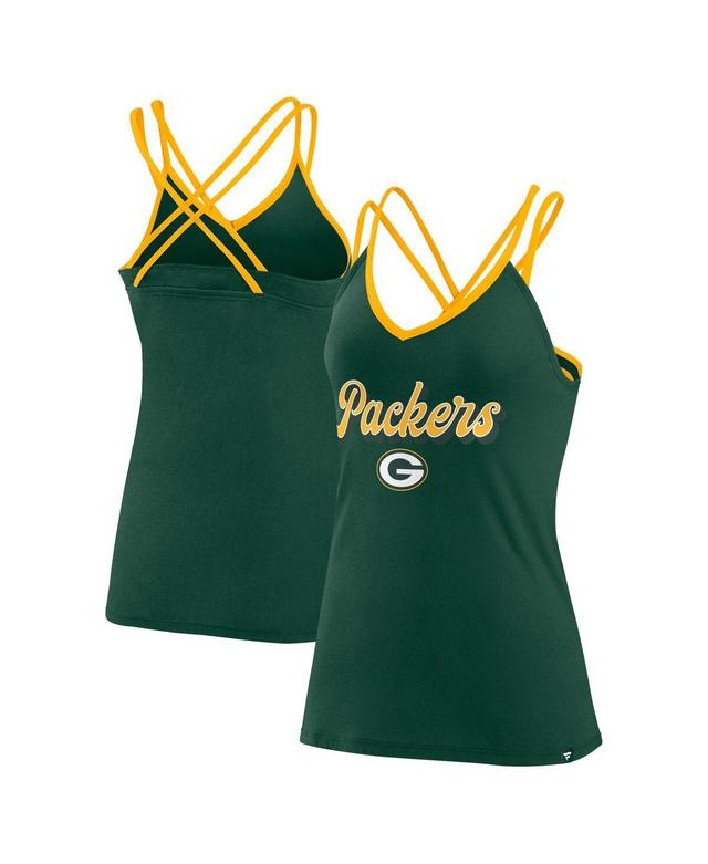 Womens Fanatics Branded Bay Packers Go For It Strappy Crossback Tank Top Product Image