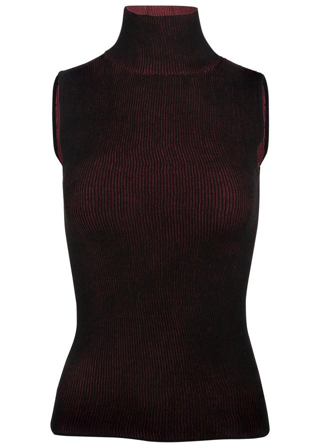 Plaited Tank Sweater - Wine Product Image