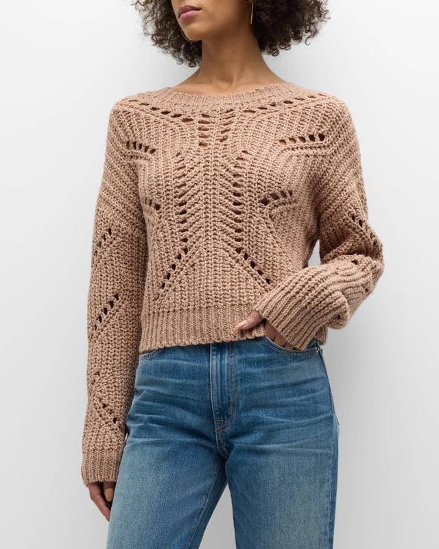 Pointelle-Knit Cotton Sweater Product Image