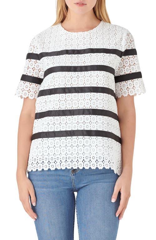 English Factory Lace Stripe Top Product Image