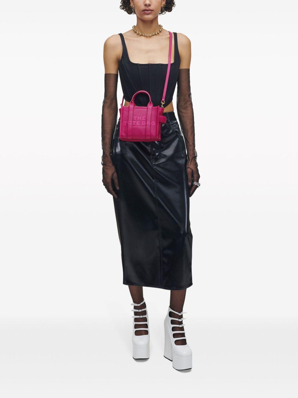 MARC JACOBS The Mini Leather Tote Bag In Purple Product Image