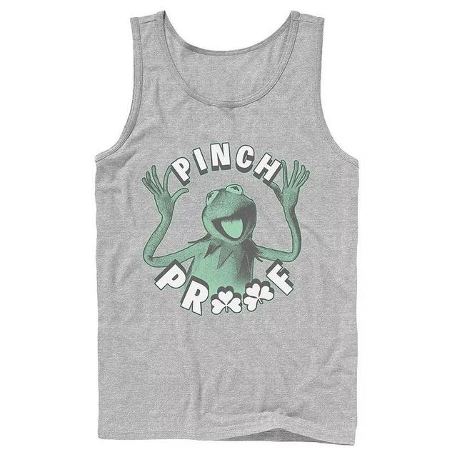 Mens Disney Muppets St. Patricks Day Kermit The Frog Pinch Proof Tank Top Athletic Grey Product Image