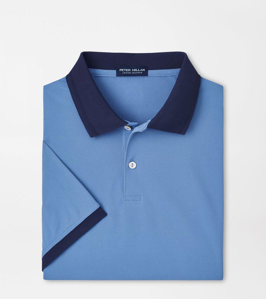 Peter Millar Mens Forte Performance Mesh Polo | Color: Brook Blue | Size: S Product Image