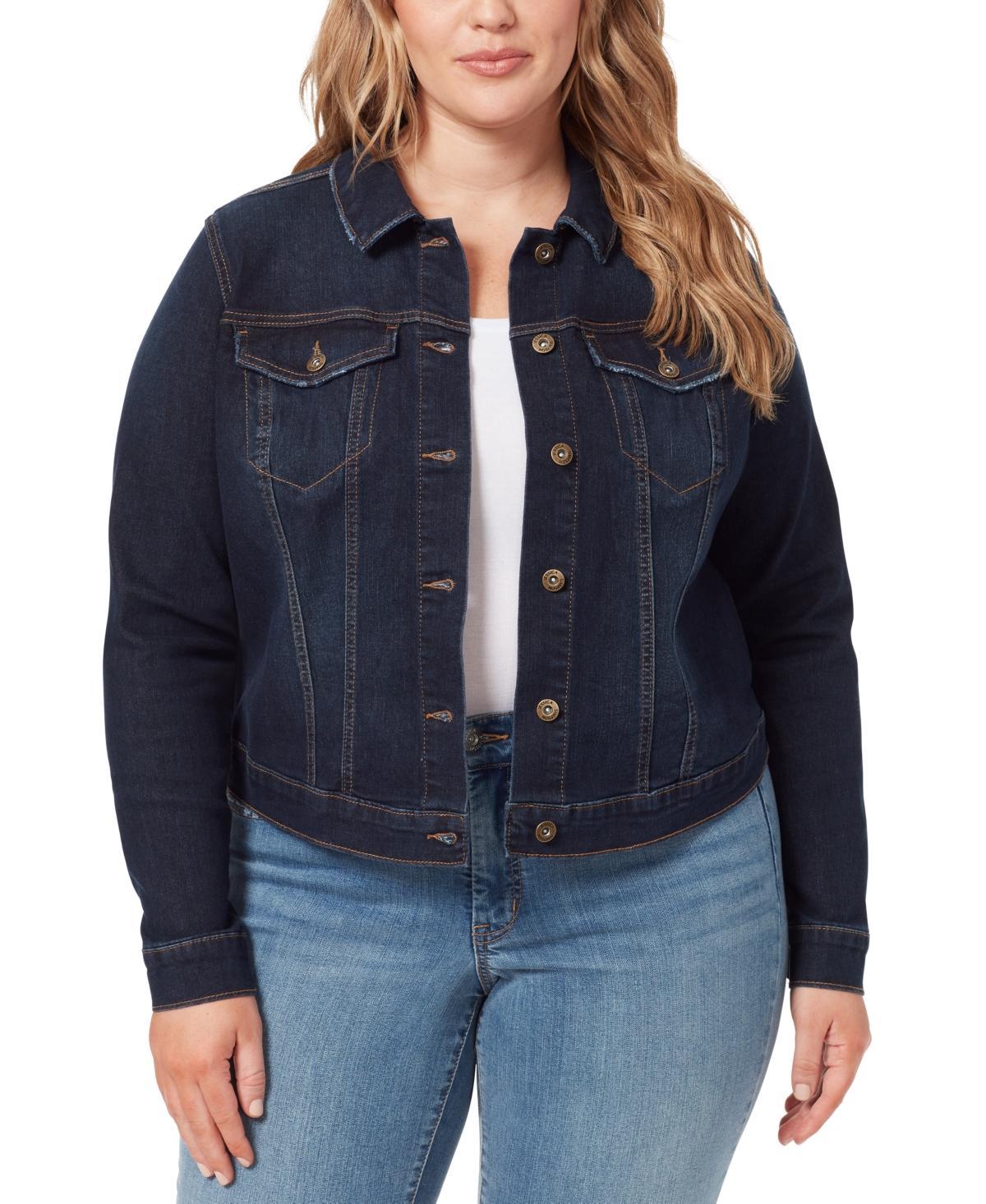 Jessica Simpson Plus Size Pixie Long Sleeve Classic Denim Jacket Product Image