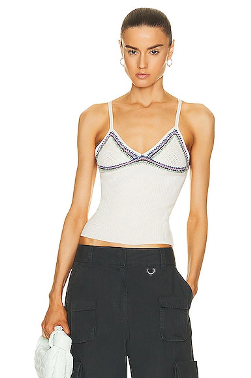 Chloe Knit Sleeveless Top in Cream Product Image