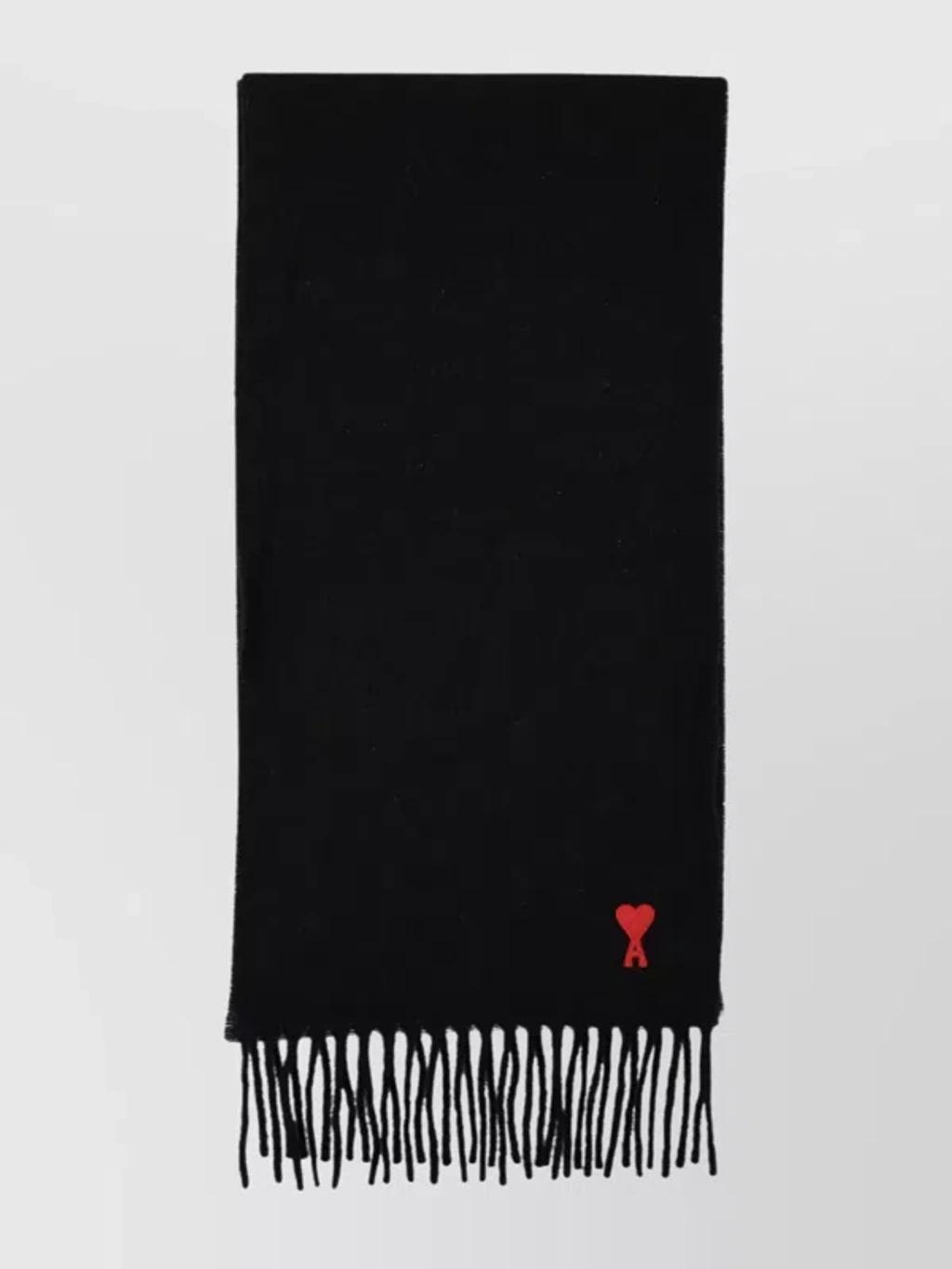 AMI ALEXANDRE MATTIUSSI Red Adc Scarf In Black Product Image