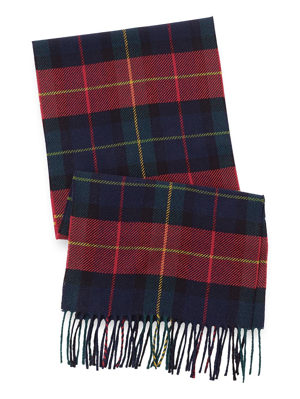 Tartan Plaid Wool Scarf - Red Multi Product Image