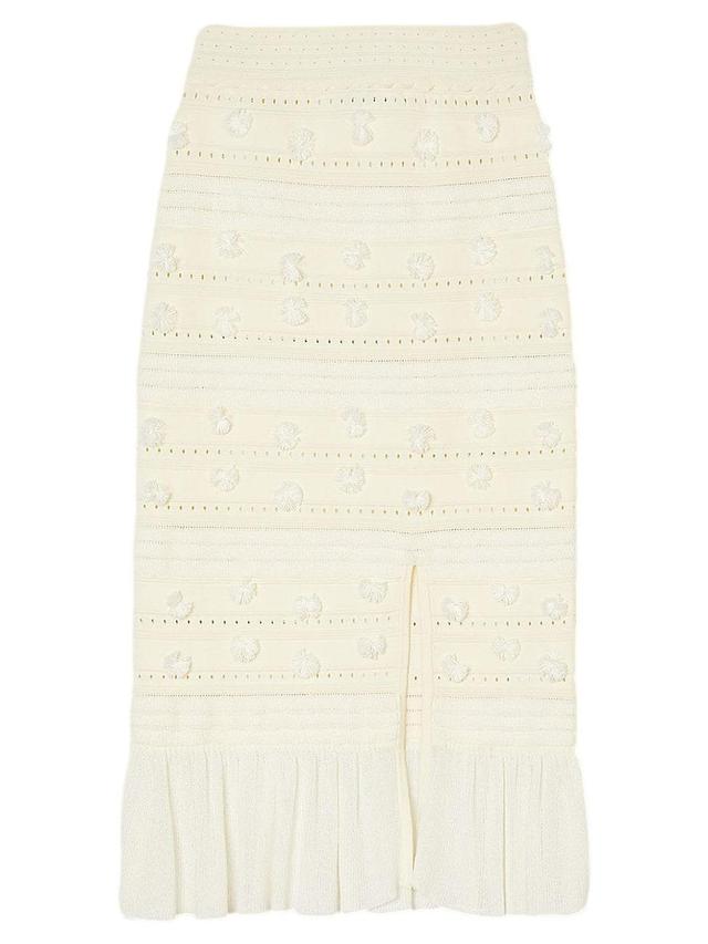 Womens Openwork Knit Midi Skirt Product Image