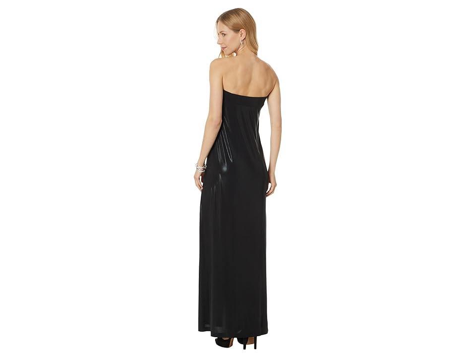 Norma Kamali Strapless Tailored Side Slit Gown 1) Women's Dress Product Image