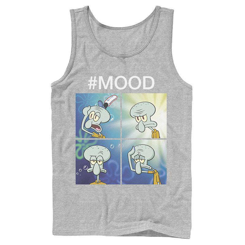 Mens Nickelodeon SpongeBob SquarePants Squidward Mood Tank Top Grey Product Image