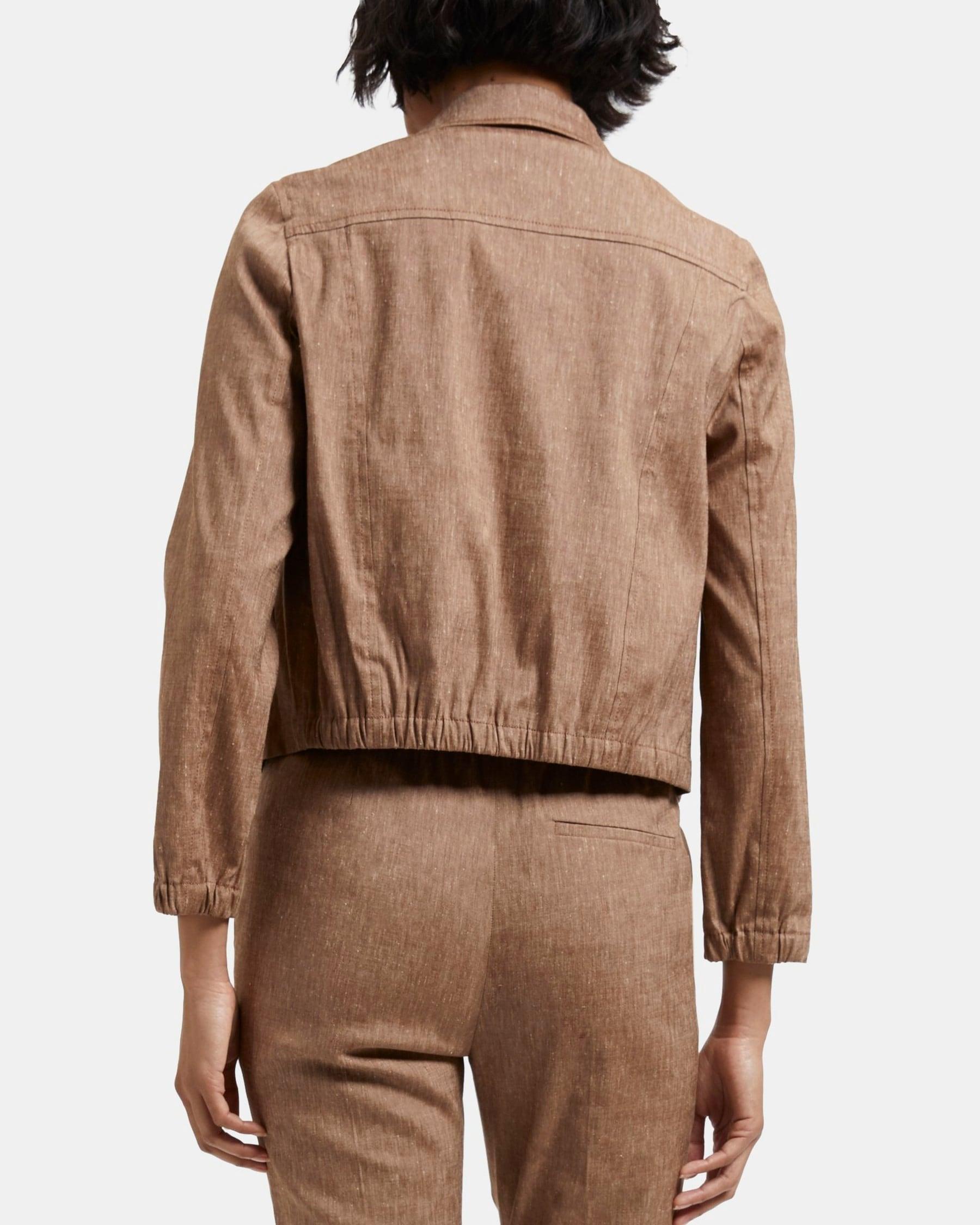 Shrunken Jacket in Linen Blend Mélange Product Image