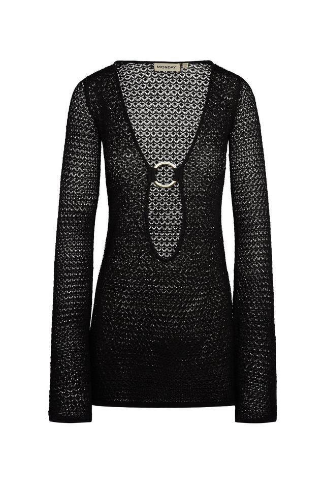 Montego Mini Dress - Black Lace Crochet Product Image