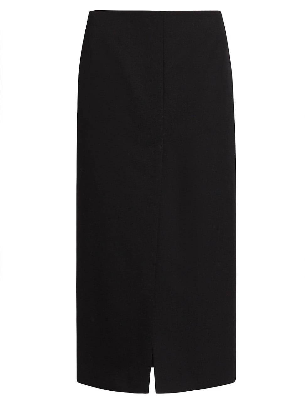 Mariha Slit-Front Wool Gabardine Midi Skirt Product Image