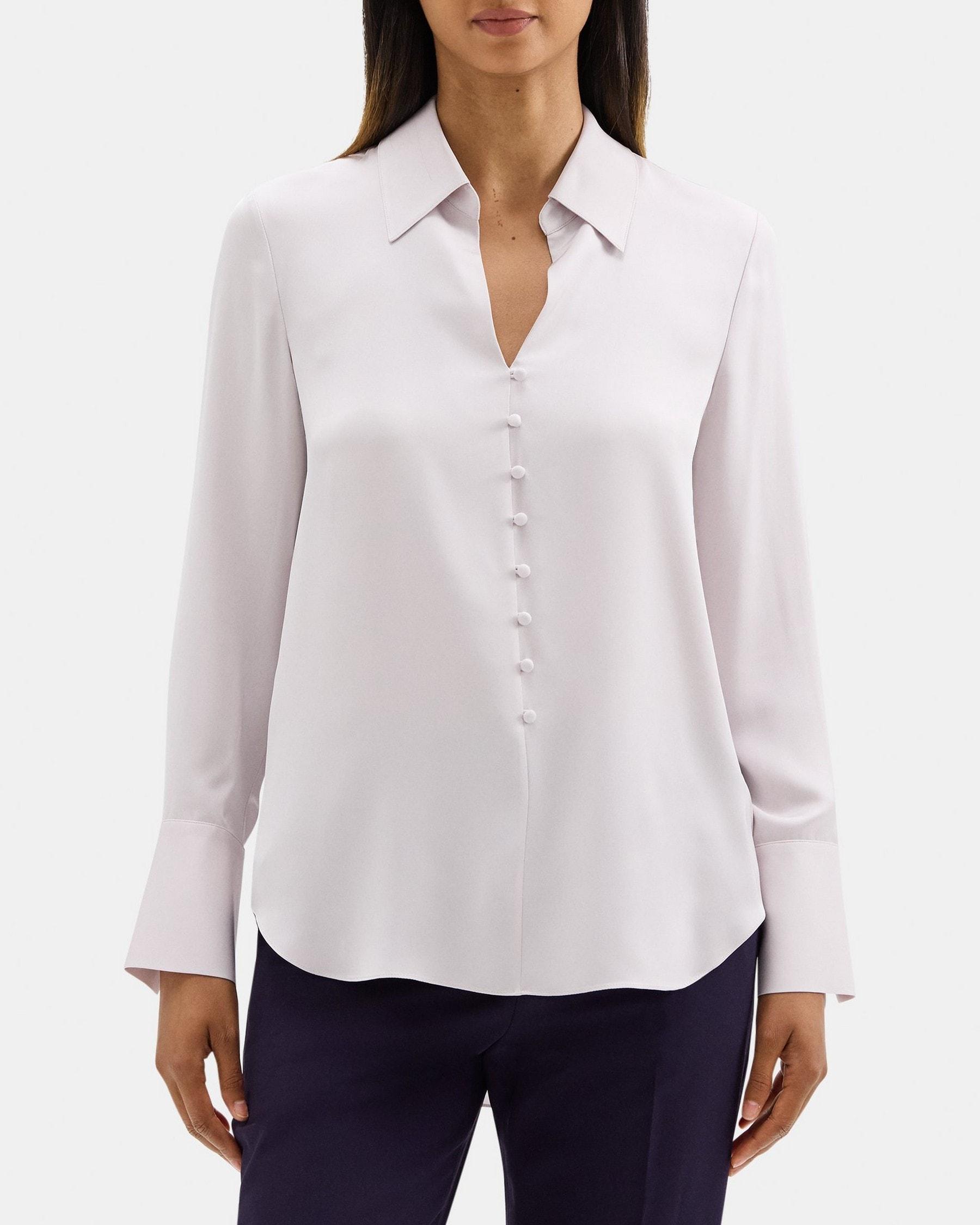 V-Neck Blouse in Silk Product Image