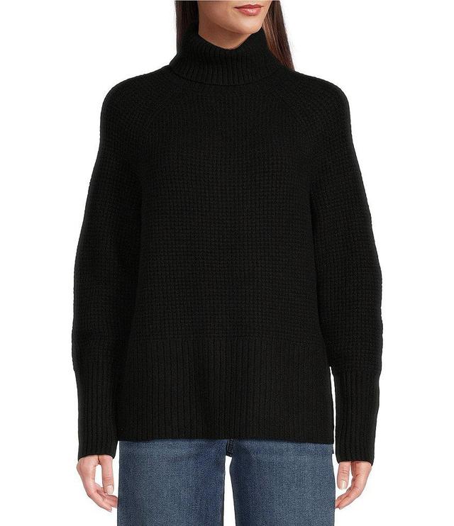 L.L.Bean SuperSoft Waffle Turtleneck Long Sleeve Ribbed Sweater Product Image