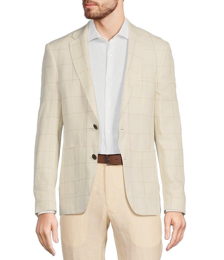 Murano Baird McNutt Linen Slim Fit Plaid Blazer Product Image