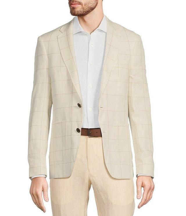 Murano Baird McNutt Linen Slim Fit Plaid Blazer Product Image