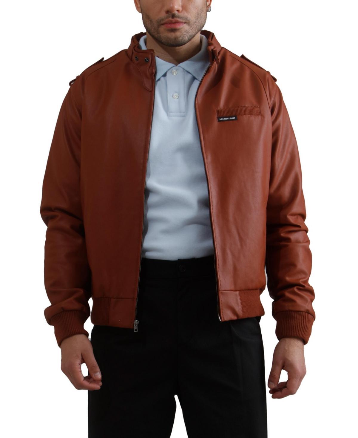 Mens Faux Leather Iconic Racer Jacket Product Image