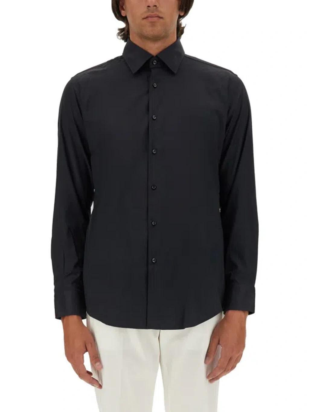 Robbie Regular Fit Button-up Performance Shirt In Black Product Image