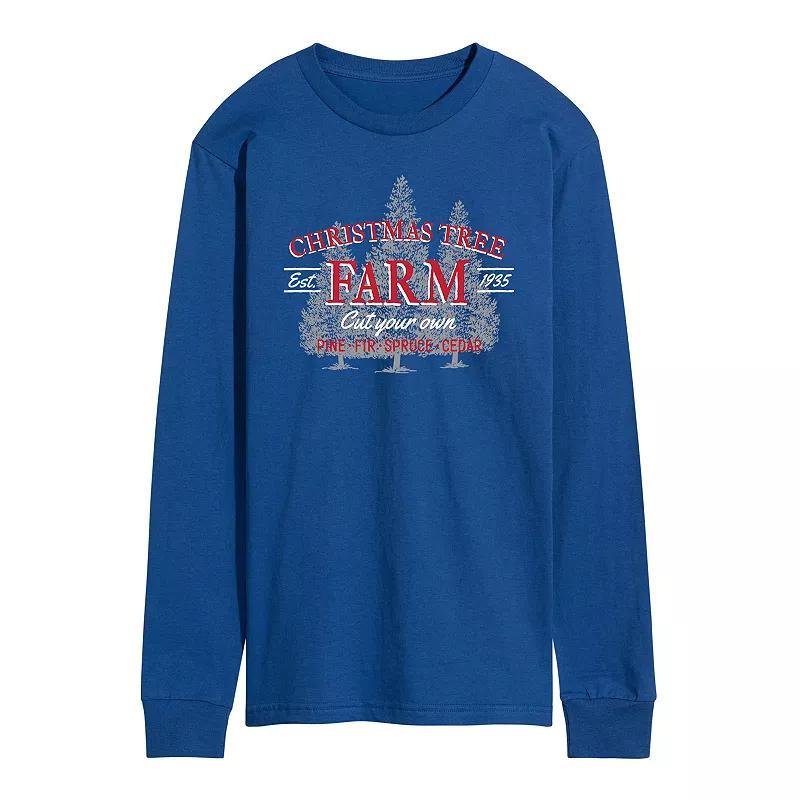 Mens Christmas Farm Sign Long Sleeve Tee Product Image