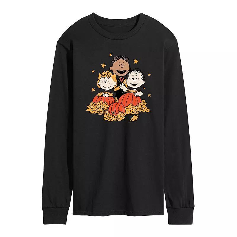 Mens Peanuts Pumpkin Trio Long Sleeve Graphic Tee Product Image