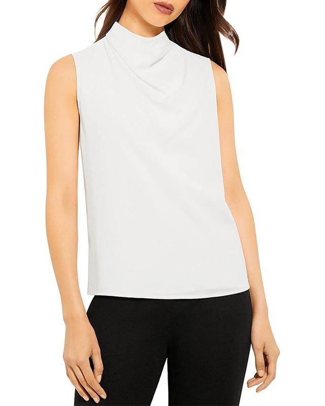 Womens Draped Crepe De Chine Sleeveless Blouse Product Image