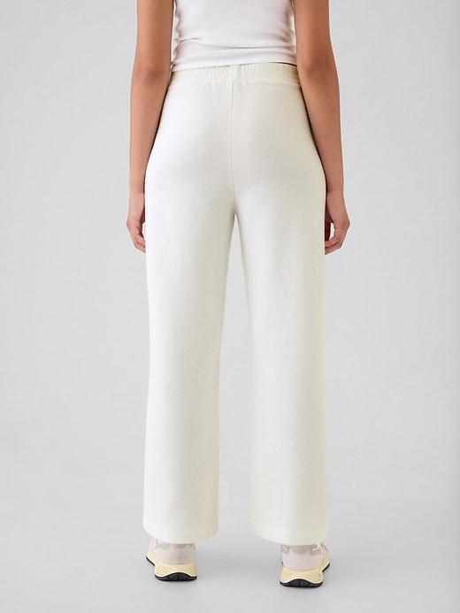 Textured Wide-Leg Ankle Sweatpants Product Image