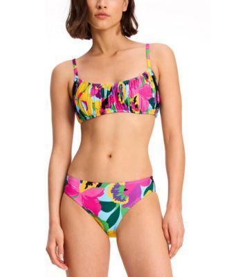 Kate Spade New York Womens Printed Shirred Bikini Top Printed Hipster Bikini Bottoms Product Image