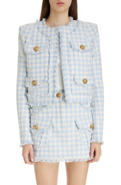 Womens Vichy Gingham Tweed Jacket Product Image